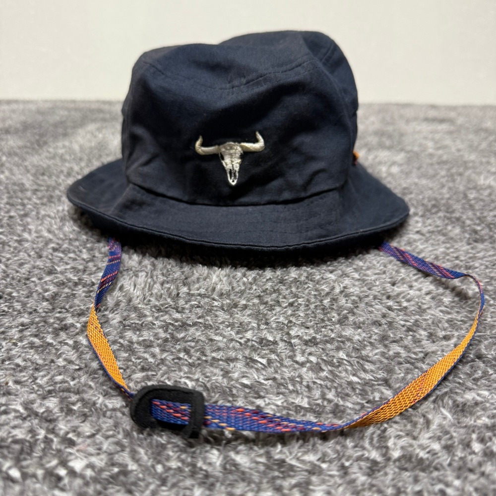 Buff Kids Booney Hat Bucket Navy Blue Bull Skull Embroidered Adjustable Chin